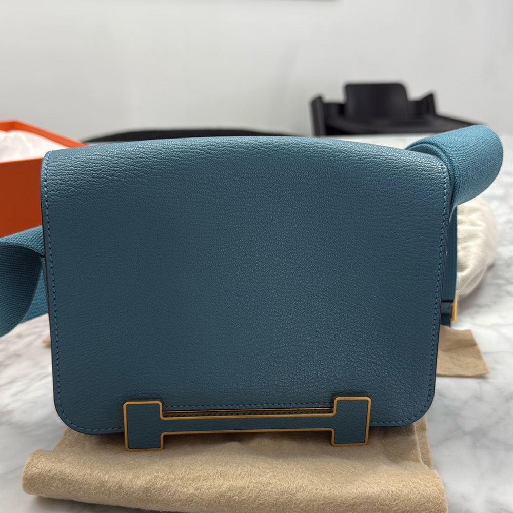 Authentic new Hermes Geta in blue Jean